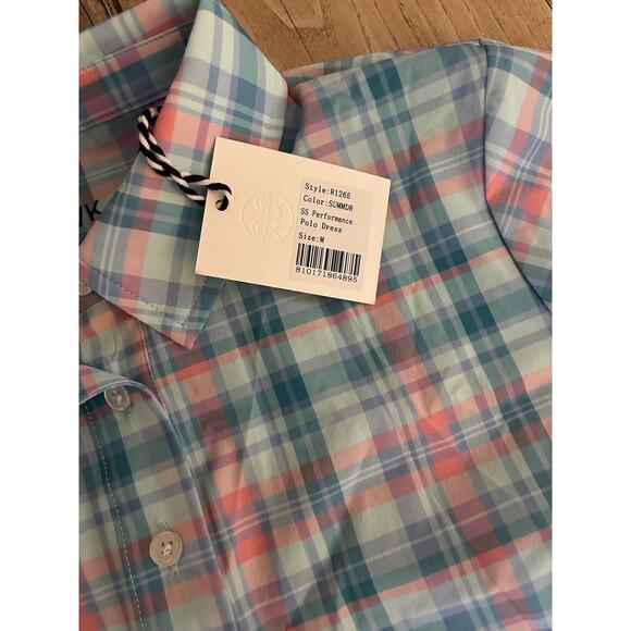 RNWK Renwick Sport Golf Performance Madras Polo Dress NWT Size M Retail $125 - Picture 6 of 9